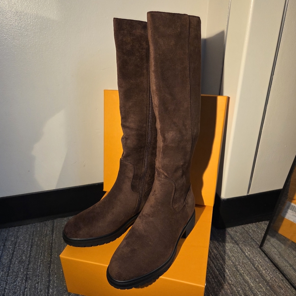 Women's Brown Suede Knee High Boots